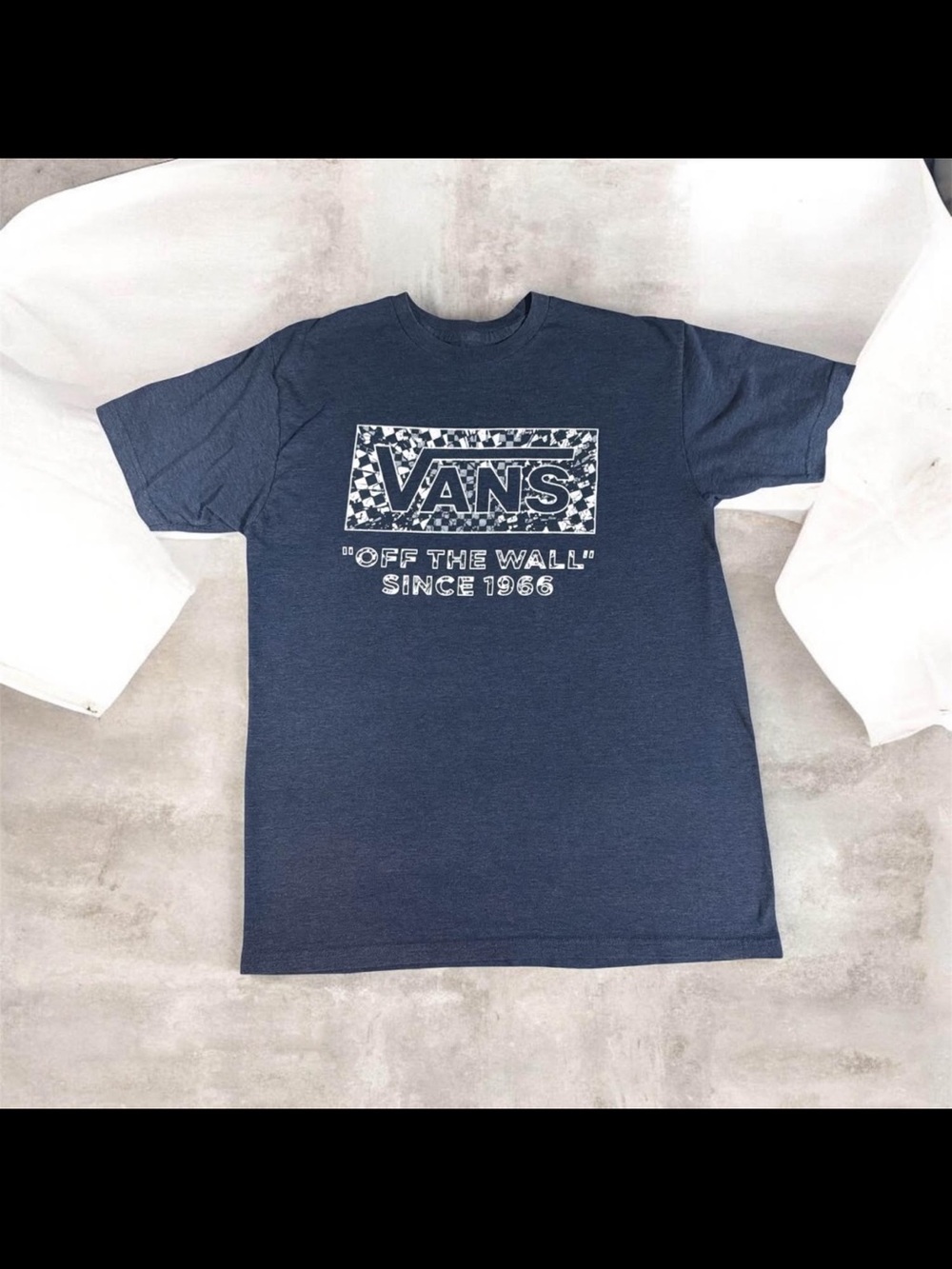 Vans Navy Graphic 'Off The Wall' Short Sleeve Tee
